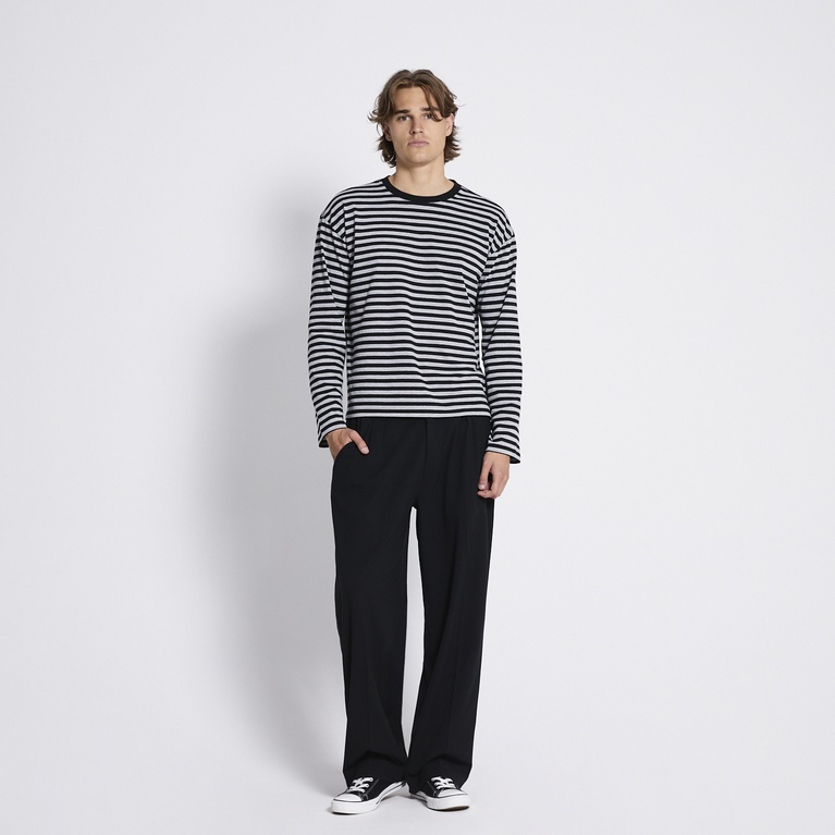 Striped long sleeve tee "Lion stripe" Black
